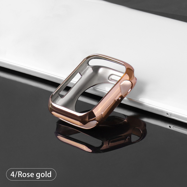 case ultra-thin plated watch case for Apple 4 3 2 1 42MM 38MM soft transparent TPU cover for iWatch 5 44MM 40MMaccessories