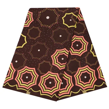 

Breathable Pure Polyester African Ankara Wax Fabric Wholesale 6 Yards African Wax Polyester Wax Fabric Material for Spring