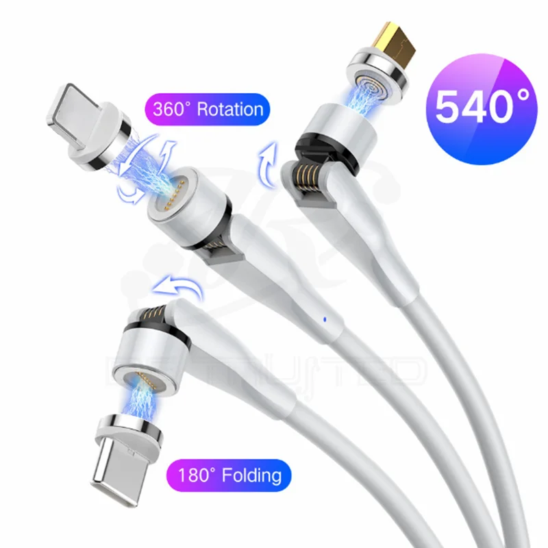 

540 Â° Rotating Three In One Magnetic Suction Fast Charging + Data Transmission Line Strong Magnetic Force
