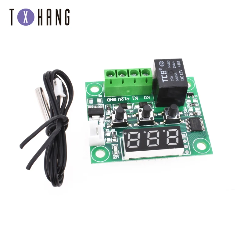 

XH-W1219 DC 12V dualLED digitalthermostat regulator switch control relay sensor module electronics tantalum capacitor breadboard