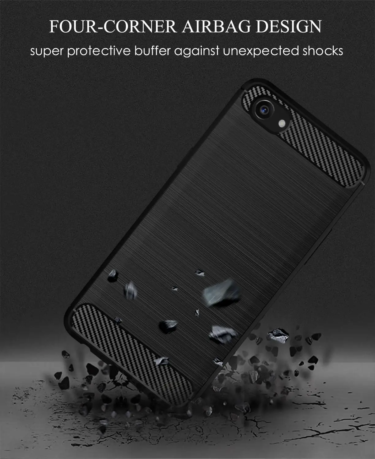 Carbon fiber Brushed soft mobile phone case for OPPO F5 Youth A73 A75 A75S A79 F7 A3 R15 dream shell cover red grey black blue | Мобильные