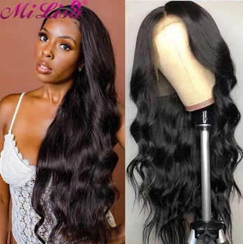 

Mi Lisa Body Wave Wig Pre Plucked For Black Women Brazilian Remy Hair 30 Inch Body Wave Lace Closure Wig Free Part 150% Density