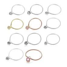 925 пробы Серебряный Гладкий Блестящий розовый браслет фирменный замок дикий цветок луг браслет подходит для леди Шарм Кулон