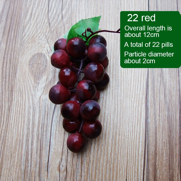 1pcs red grape Искусственные Фрукты Вишня поддельные виноград моделирование оранжевый орнамент Craftware фотографии реквизит для украшения дома детская игрушка - Цвет: 1pcs red grape