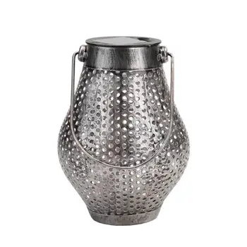 

Retro Garden Solar Lamp Hollowed Out Maple Leaf Shadow Lantern Hanging Hollow Lighting Outdoor Waterproof Landscape Lamp