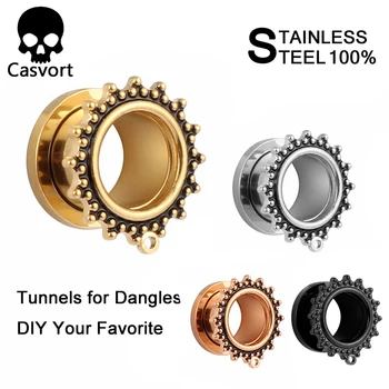 

Casvort Screw Stainless Steel Ear Gauges Stretcher Piercing Ring Tunnels Expander Plugs Pair Selling