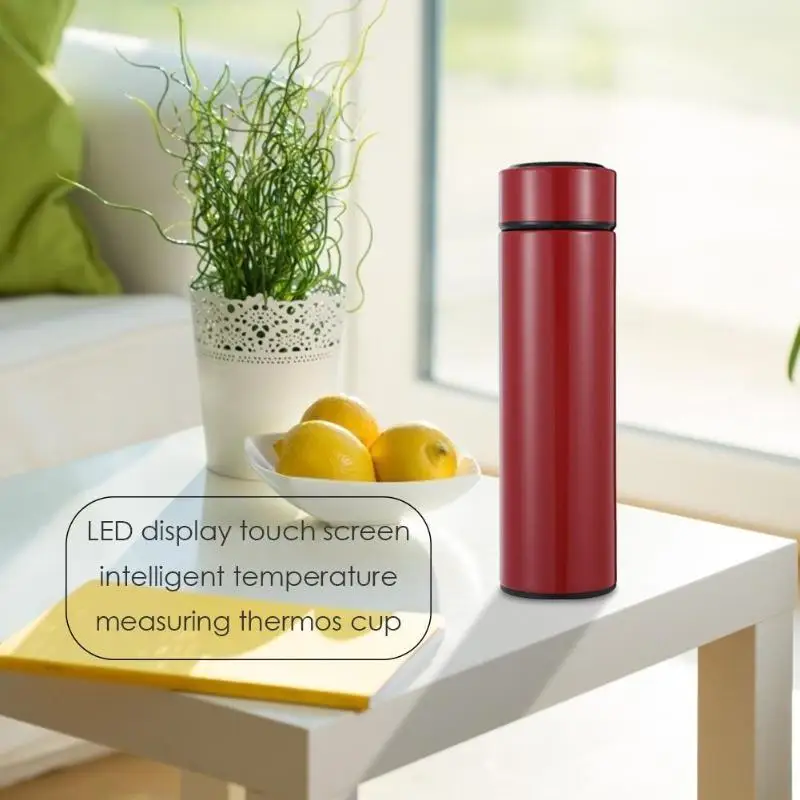 Умная Изолированная чашка из нержавеющей стали с ЖК-дисплеем и сенсорным экраном, интеллектуальная термомерная чашка, одноцветная Вакуумная бутылка