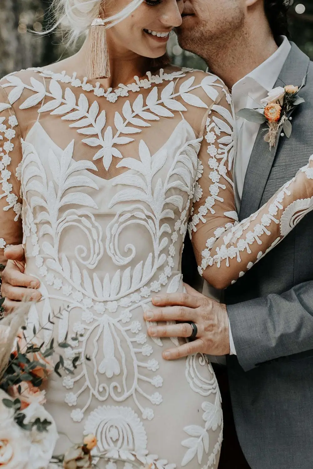 Уникальный современный невесты Бохо свадебное платье кружева с длинным рукавом богемная шикарная Русалка Свадебные платья Vestido De Noiva