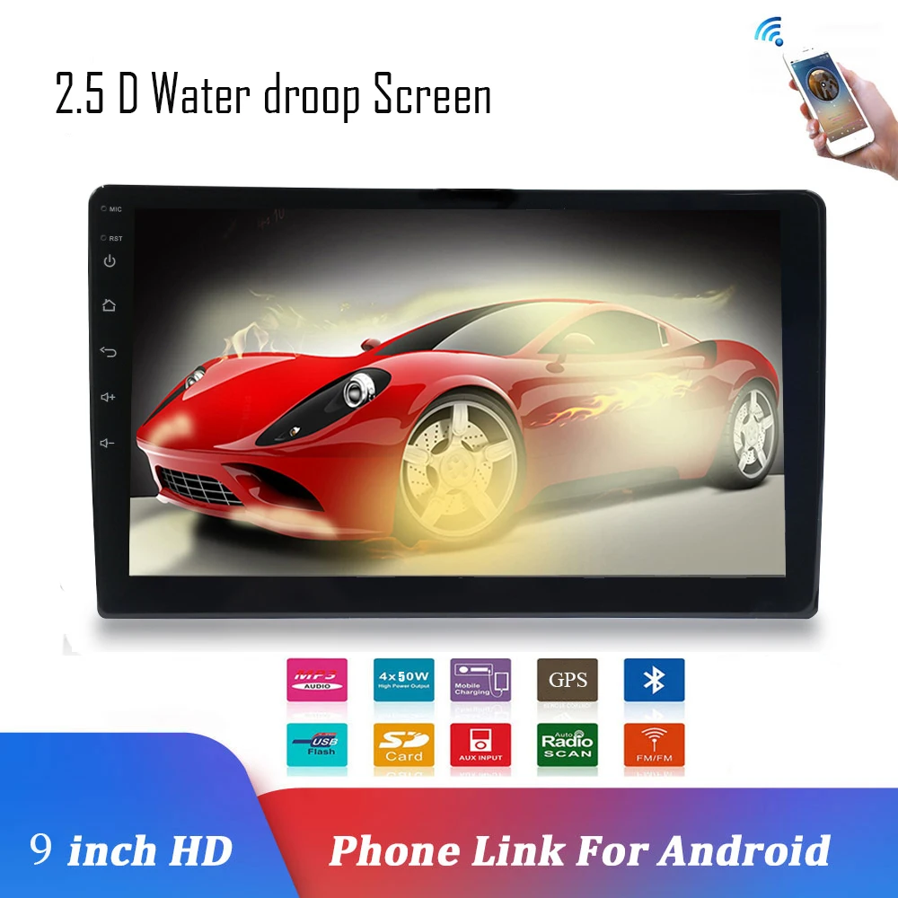 

9-Inch Android 8.1 Universal Car Radio 2Din Car Radio Dvd Player Gps Navigation Wifi Bluetooth Mp5 Player Rear