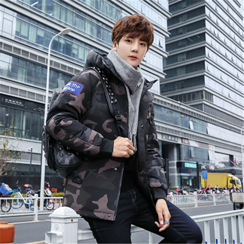 Модные однотонные мужские Пальто Harajuku повседневные Hombre Roupas Winterjas Heren базовые куртки плюс размер Зимний пуховик одежда толстая