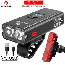  X-TIGER Bicycle Light Rainproof USB Charging LED Cycling Lights Front Lamp Headlight Aluminum Ultralight Flashlight Bike Light 