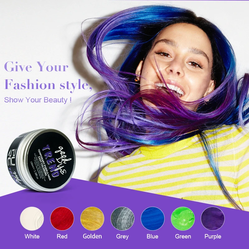 Vegan Cat Rambut Lilin Bisa Dicuci Ungu Pewarna Rambut Sementara Warna Warni Rambut Lilin Tidak Beracun Tidak Lengket Rambut Styling Cream 100ml Warna Rambut Aliexpress