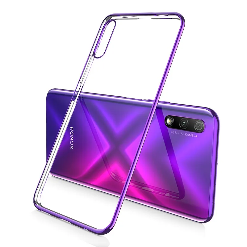 Для huawei Honor 9X роскошное покрытие для чехла мягкая прозрачная задняя крышка чехол
