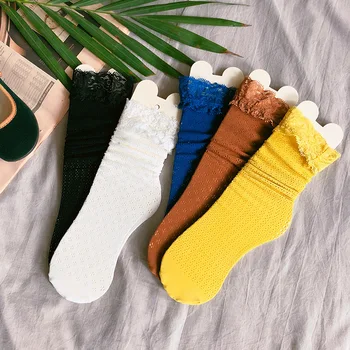 

Baby Knee High Socks Children Girls Lace Long Socks Spring Summer Baby Girls Dance Net Socks Cotton WMS065