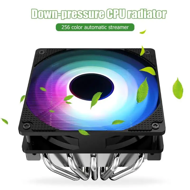 Online Jonsbo CR 701 ventilador de refrigeración de 12cm CPU 256 iluminación colorida PWM 4Pin 5 tubos de calor enfriador de ordenador silencioso disipador de calor para Intel AMD FM2 +