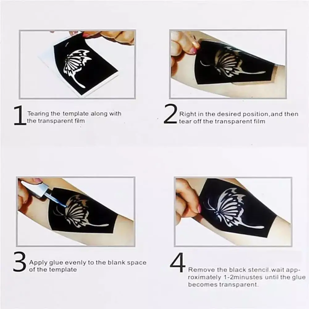 Temporary Tattoo Set Flash Diamond Glitter Flash Powder For Temporary Tattoo Set Kids Face Body Painting Art Makeup Tools