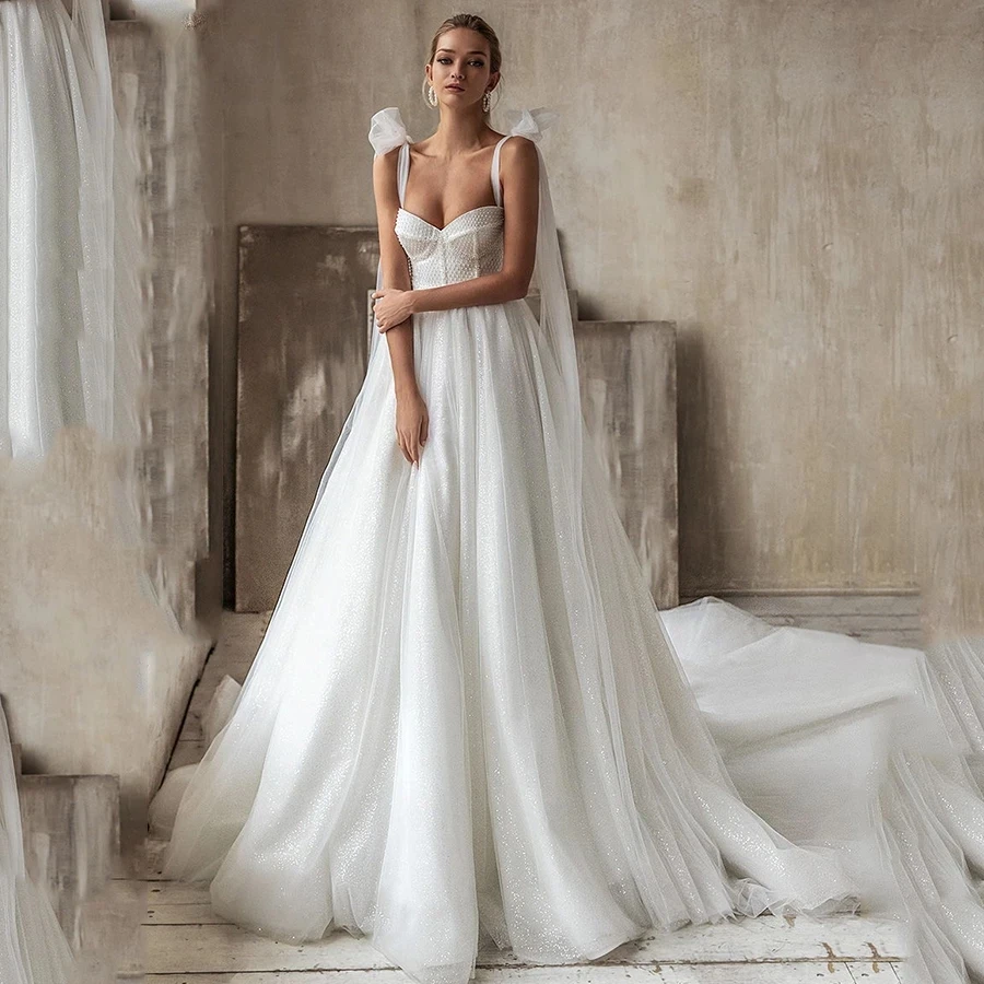 

Elegant Sparky Plus Size Wedding Dress 2021 Beads Vestido de Noiva Princesa Wedding Gowns Hot Sale Bridal Dresses Mariage