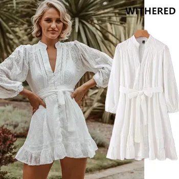 

Withered fashion blogger england court vintage cotton lace elegant party mini dress women vestidos de fiesta de noche vestidos