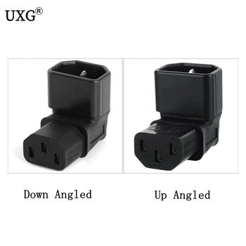 

IEC 320 C14 to C13 Right Angle AC Adapter, IEC 3Pole Male to Female 90Degree Up Down Angle AC converter