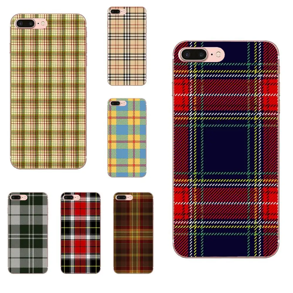 

Colorful Plaid Fabric Print Hot Selling Fashion For Galaxy Grand A3 A5 A7 A8 A9 A9S On5 On7 Plus Pro Star 2015 2016 2017 2018