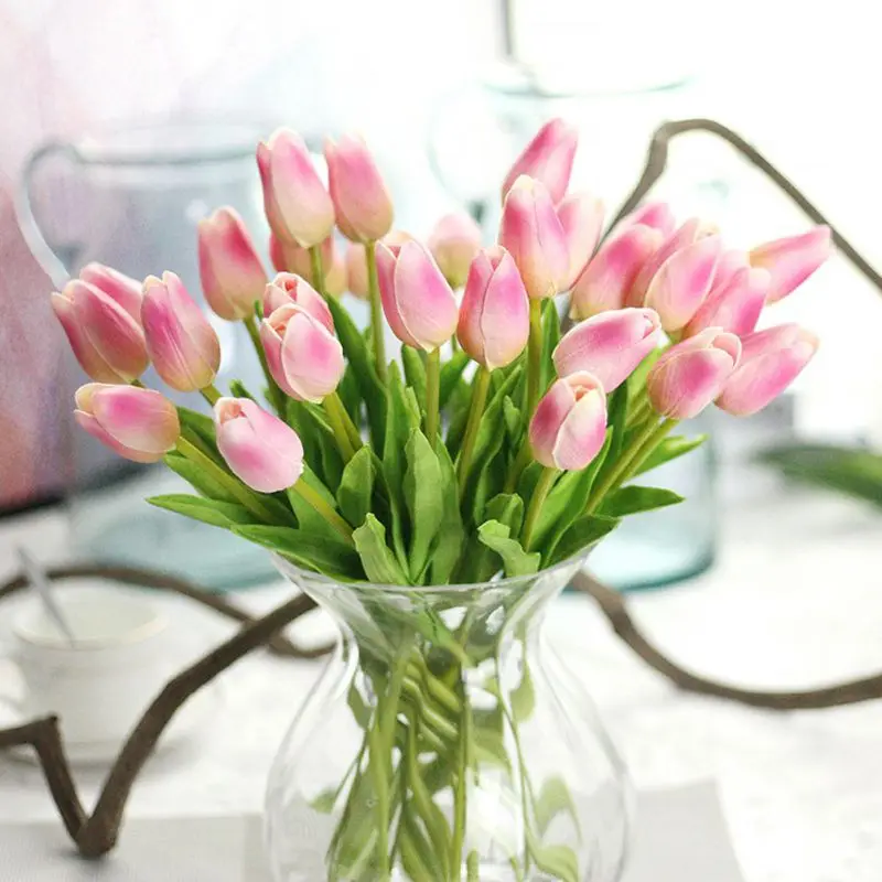 

Tulip Simulation Flower Hand Holding Silk Fleurs Wedding Home Party Decoration Bedroom Artificial togha Ornaments