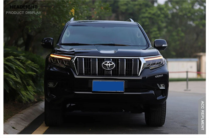 Все светодиодный головной фонарь для автомобиля для Land Cruiser Prado фары динамический сигнал поворота светодиодный DRL 6 объектив проектор
