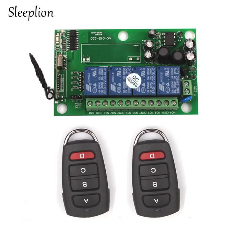 

Sleeplion 85v~250V 110V 220V 230V 240V 4CH RF Wireless Remote Control Relay Switch Receiver Security System Garage Doors Lamps
