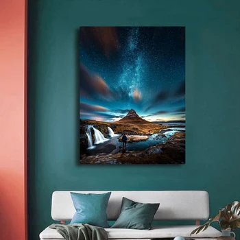 

Night starry sky coloring by number diy oil paint coloring by number digital family Hotel decorative paint