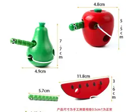 Игрушка для нарезания резьбы гусеница, поедающая яблоко, груша, червь, Дораэмон, Детские резные резьбы, деревянные игрушки, распродажа