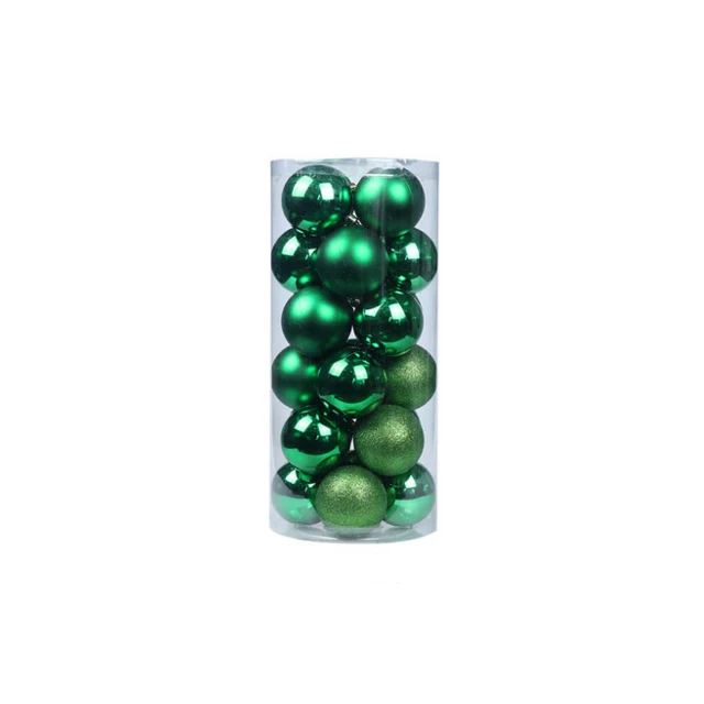 dark green Новогодние украшения для рождественской елки, 24 шт./партия, 60 мм, рождественские мячики елочные шары, украшения для рождественской вечеринки - Цвет: dark green
