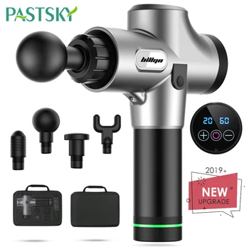 

LCD Electronic Muscle Massage Guns Deep Tissue Massage Therapy Body Relaxation Pain Relief Slimming Massager With 4 Heads