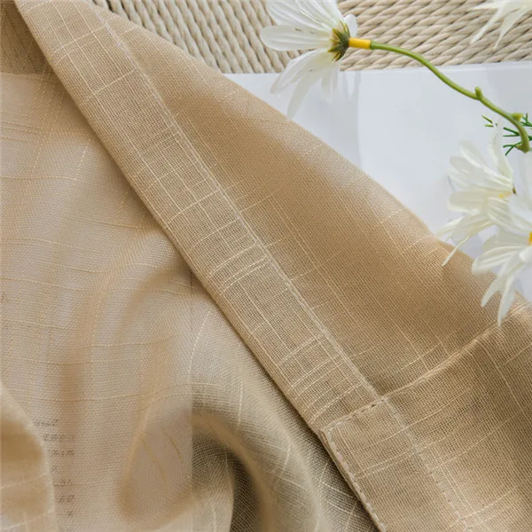04Khaki Однотонный тюль, современные шторы для гостиной, японский стиль, прозрачный тюль, занавески для гостиной, кухни, Современная вуаль - Цвет: 04Khaki