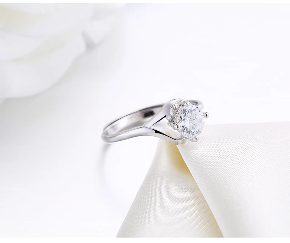 SILVERHOO 925 Sterling Silver Ring For Women 5A Cubic Zirconia Adjustable Geometric Rings Wedding Simple Fine Jewelry Trend New