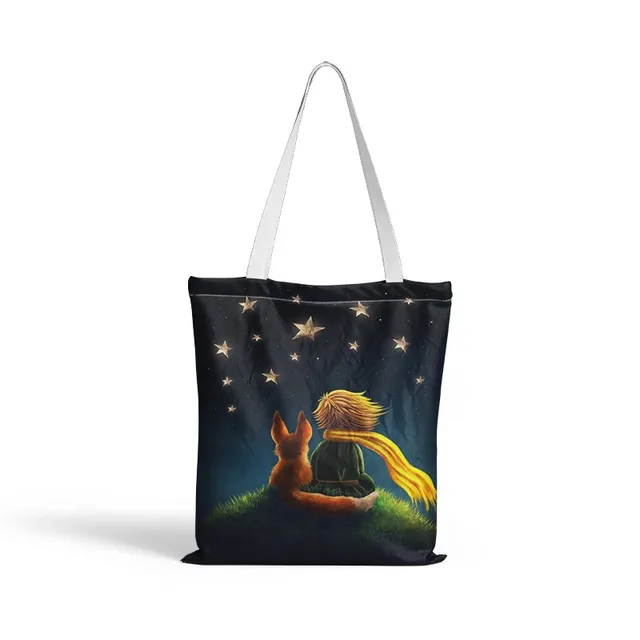 Little Prince Printed Shopping Bag For Unisex Fashion Casual Canvas Shoulder Bag Women Harajuku Simple Eco Reusable Handbags Style7