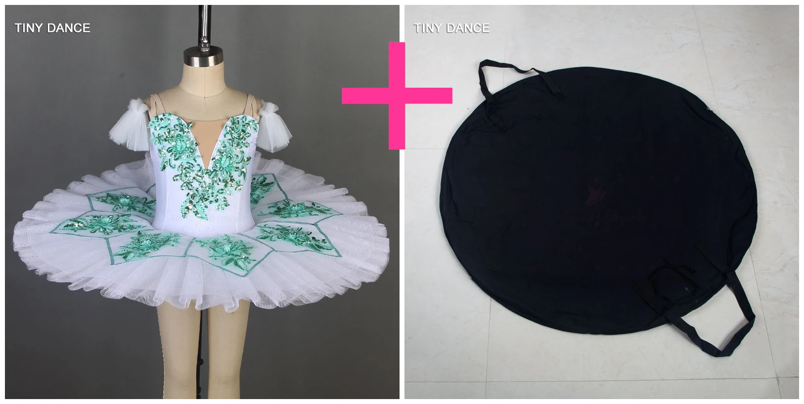 tutu and black bag Белая профессиональная плиссированная балетная пачка костюм для детей и взрослых танцевальные костюмы балетное танцевальное платье-пачка BLL067 - Цвет: tutu and black bag