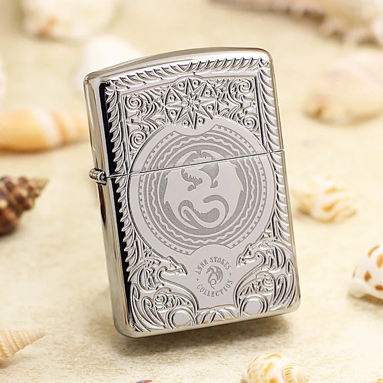 

Genuine Zippo oil lighter copper Anne Stoker series cigarette Kerosene lighters Gift With anti-counterfeiting code 28962