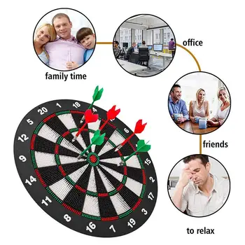 

Steel Tip Dartboard Set Metal Dart Board with Rotating Number Ring for Children Adults Office and Home Entertainment