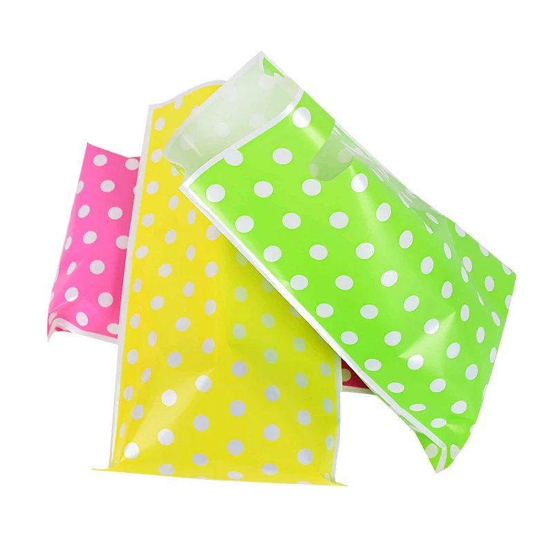 Bolsas de regalo para niños y niñas, suministros con estampado de lunares, de plástico para golosinas en fiesta infantil, 10/20 unidades - Imagen 6