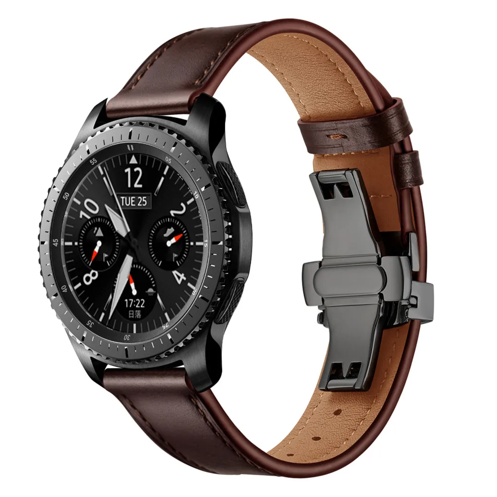 Бабочка Пряжка кожаный ремешок для часов Ремешок для samsung gear S3 22 мм Смарт часы браслет долговечные аксессуары#817