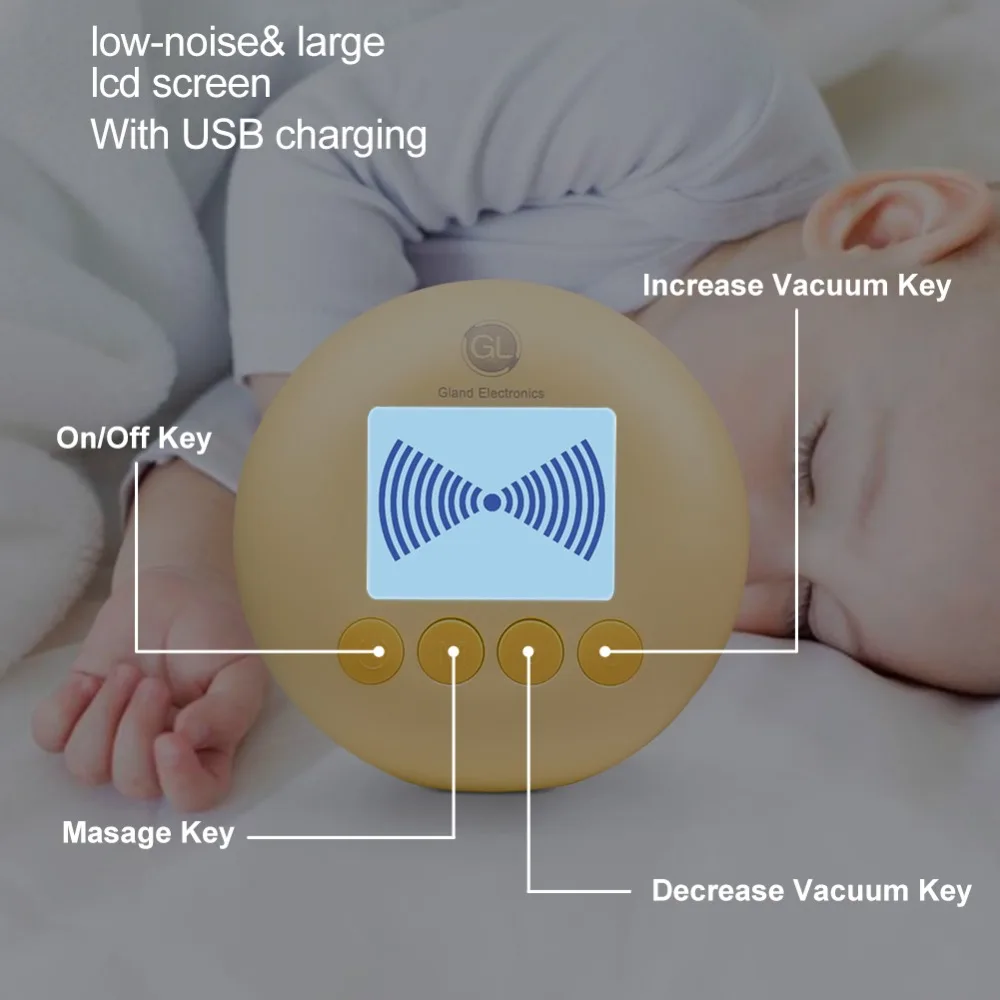 GL Электрический двойной молокоотсос массажный портативный Электрический насос с молочной бутылкой ЖК-экран многонациональный двойной молокоотсос