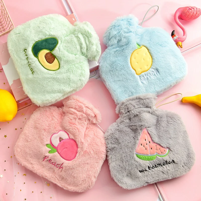 Многоразовая Высококачественная грелка для рук, классическая домашняя резиновая грелка с милым плюшевым чехлом для облегчения боли