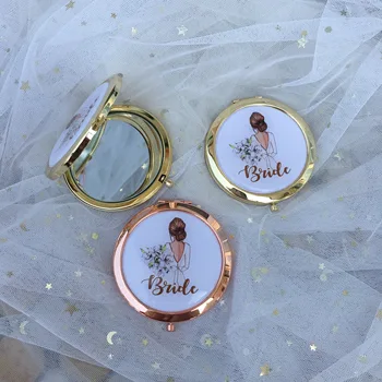 

Customized Bride to be bridesmaid gift birthday gifts wedding proposal personalized compact mirror for girlfriend party guests