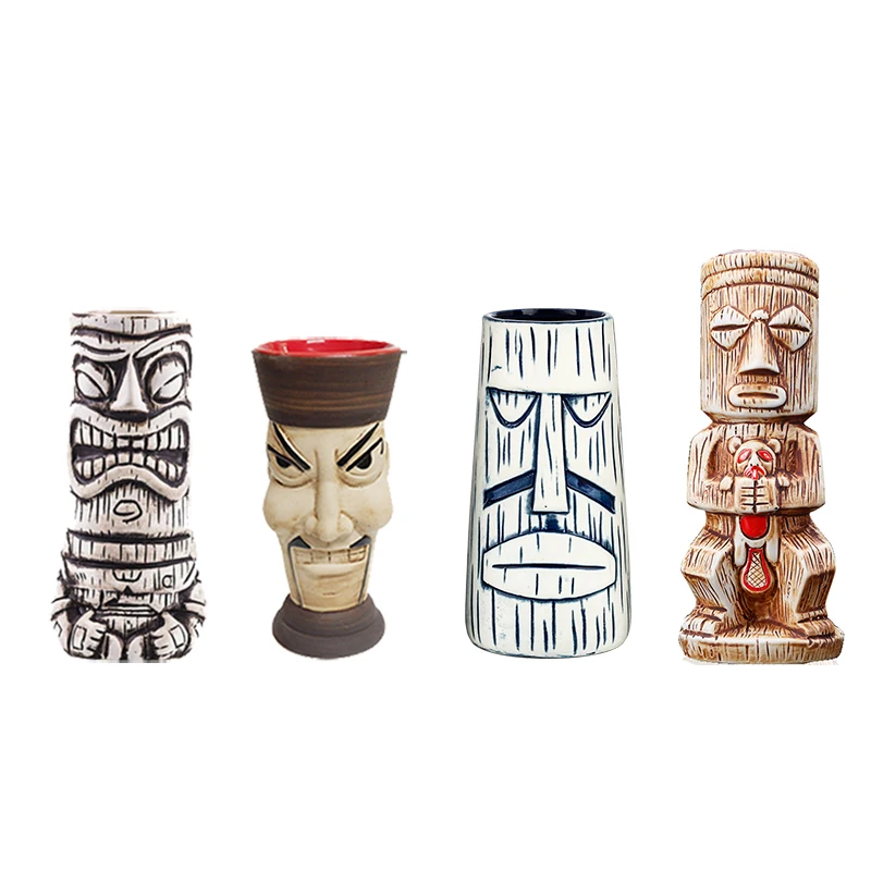 Гавайские кружки Tiki Коктейльная чашка пивная кружка для вина керамические