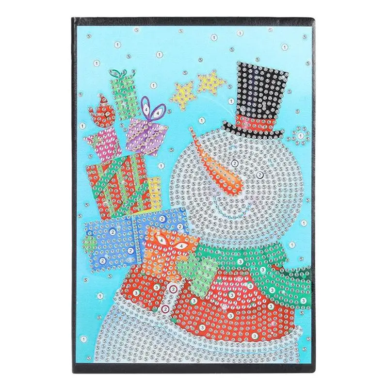 DIY Санта Клаус Олень Снеговик в форме бриллианта альбом для рисования 60 страниц A5 Блокнот Дневник Книга Рождественская Алмазная вышивка подарок - Цвет: H