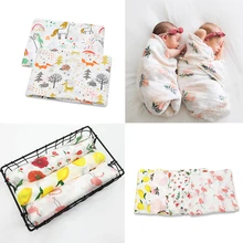 Хлопковое муслиновое детское одеяло с принтом лебедей и роз, детское постельное белье, пеленки для новорожденных