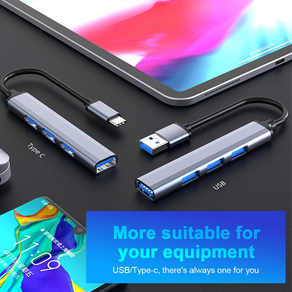 USB C HUB 3.0 Type C 3.1 3/4 Port Multi Splitter Adapter OTG USB for Macbook Pro 13 15 Air Mi Pro HUAWEI PC Accessories
