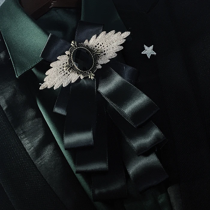 Британский женский мужской воротник рубашка украшение бархатная одежда галстук-платок галстук для свадебной вечеринки сплав Стразы галстук-бабочка - Цвет: Handmade Bow Tie