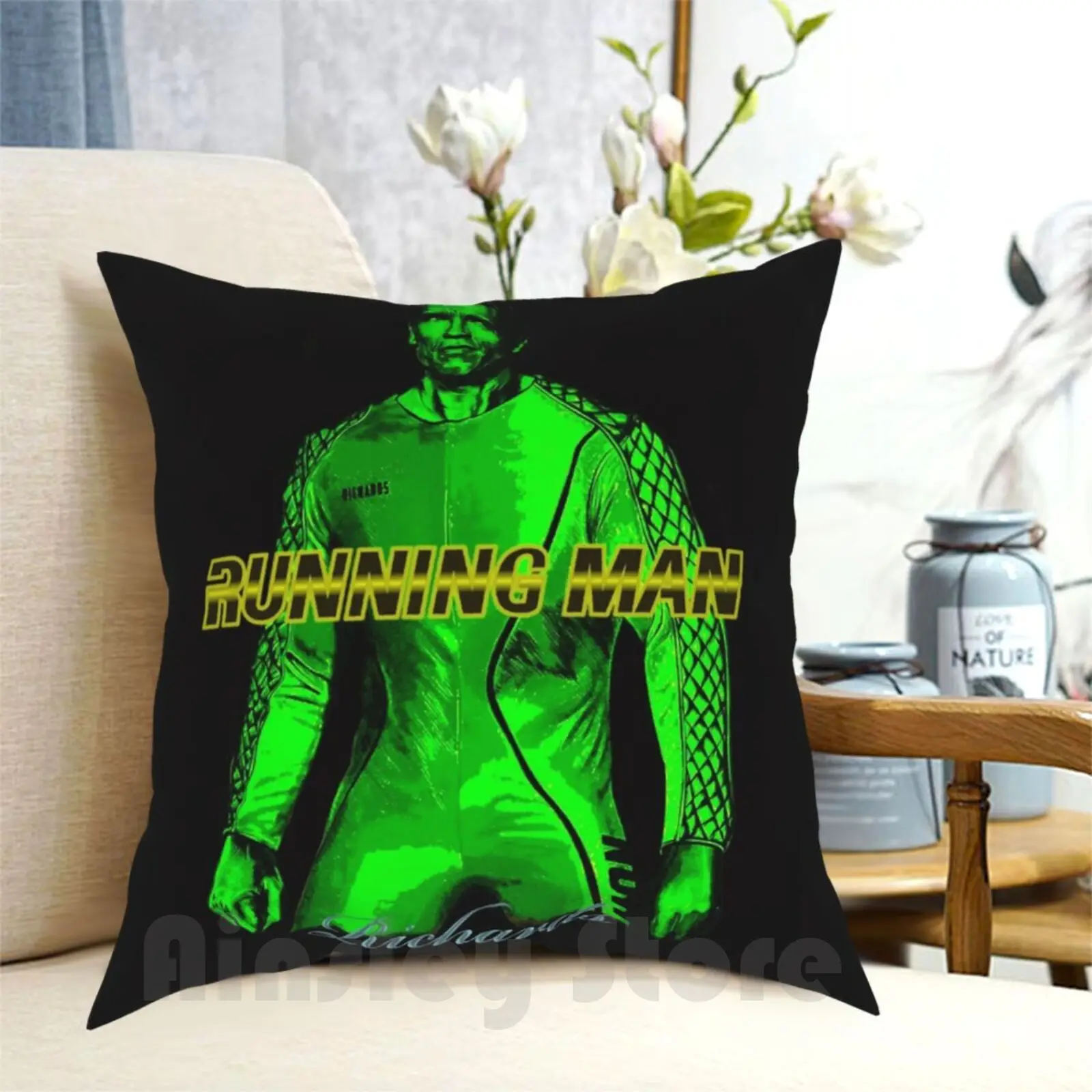 

Arnold Running Pillow Case Printed Home Soft Throw Pillow Arnolrd Running Man Race Against Death Movies Action Run