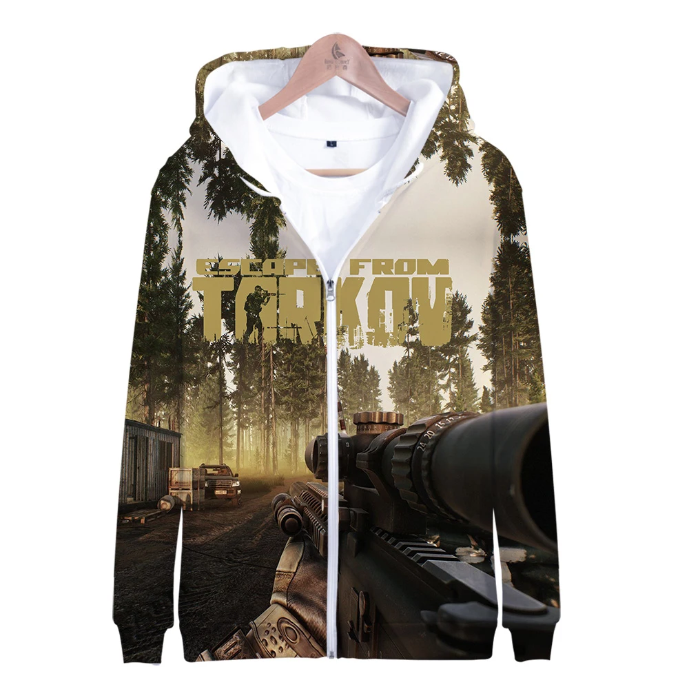 

New Arrival Escape from Tarkov 3D Zipper Hoodies Men/Women Fashion Harajuku Style Game Escape from Tarkov 3D Zipper Sweatshirt