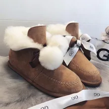 Женские зимние ботильоны из овечьей кожи с меховой подкладкой и мехом норки; Высококачественная зимняя теплая обувь; цвет розовый, черный